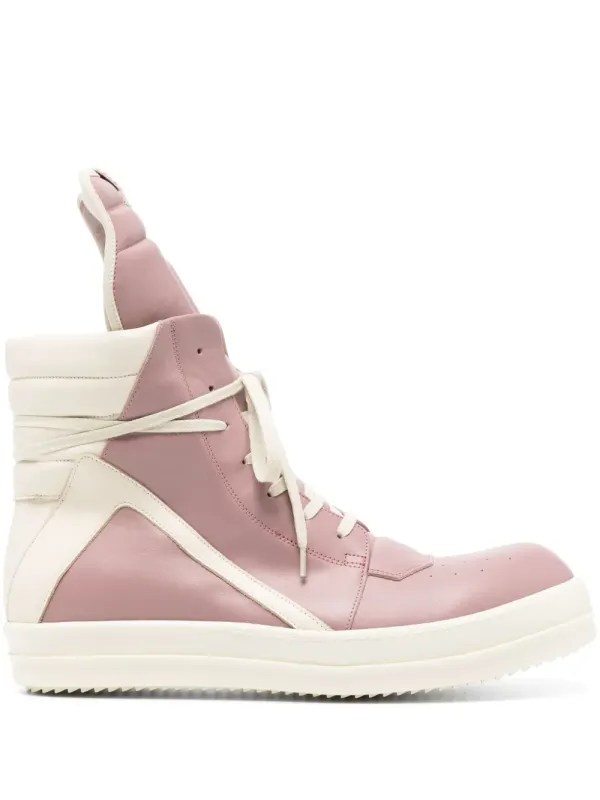 Rick Owens Geobasket high-top leren sneakers – Pink (RU01D3894LCO)