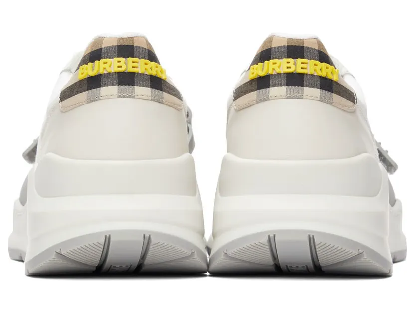 Burberry White & Yellow Ramsey Sneakers (8037258) (4)