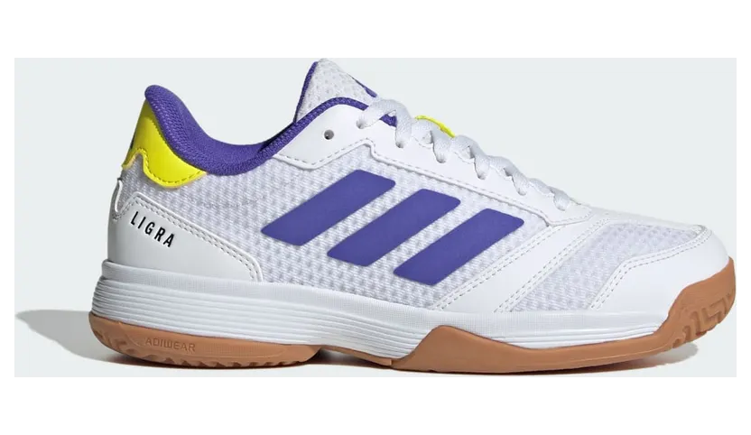 Adidas Ligra 8 Indoor Kids Cloud White / Solar Purple / Solar Lemon (KK2037)