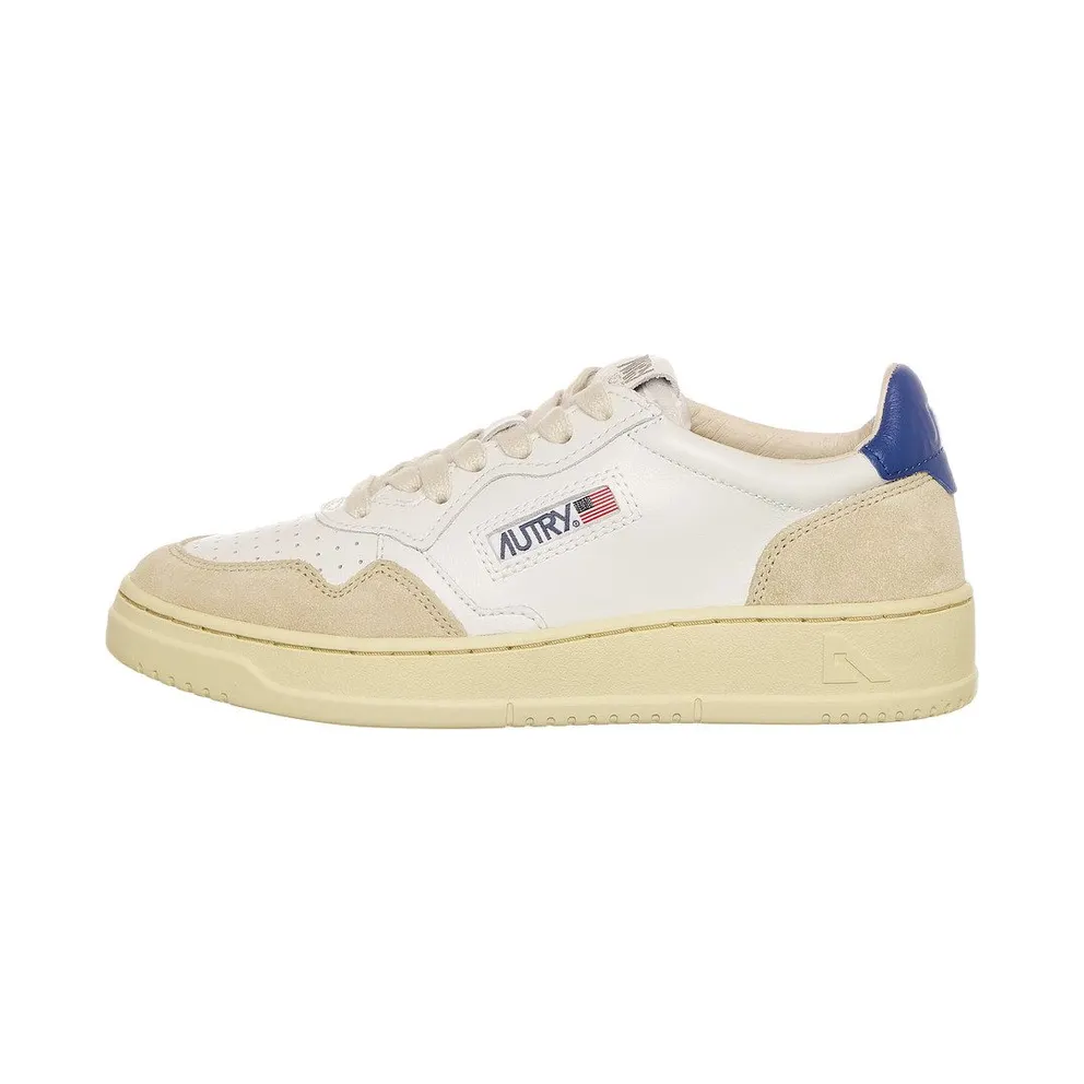 Autry Medalist Low Leather / Suede White / Princess Blue (AULWLS49)