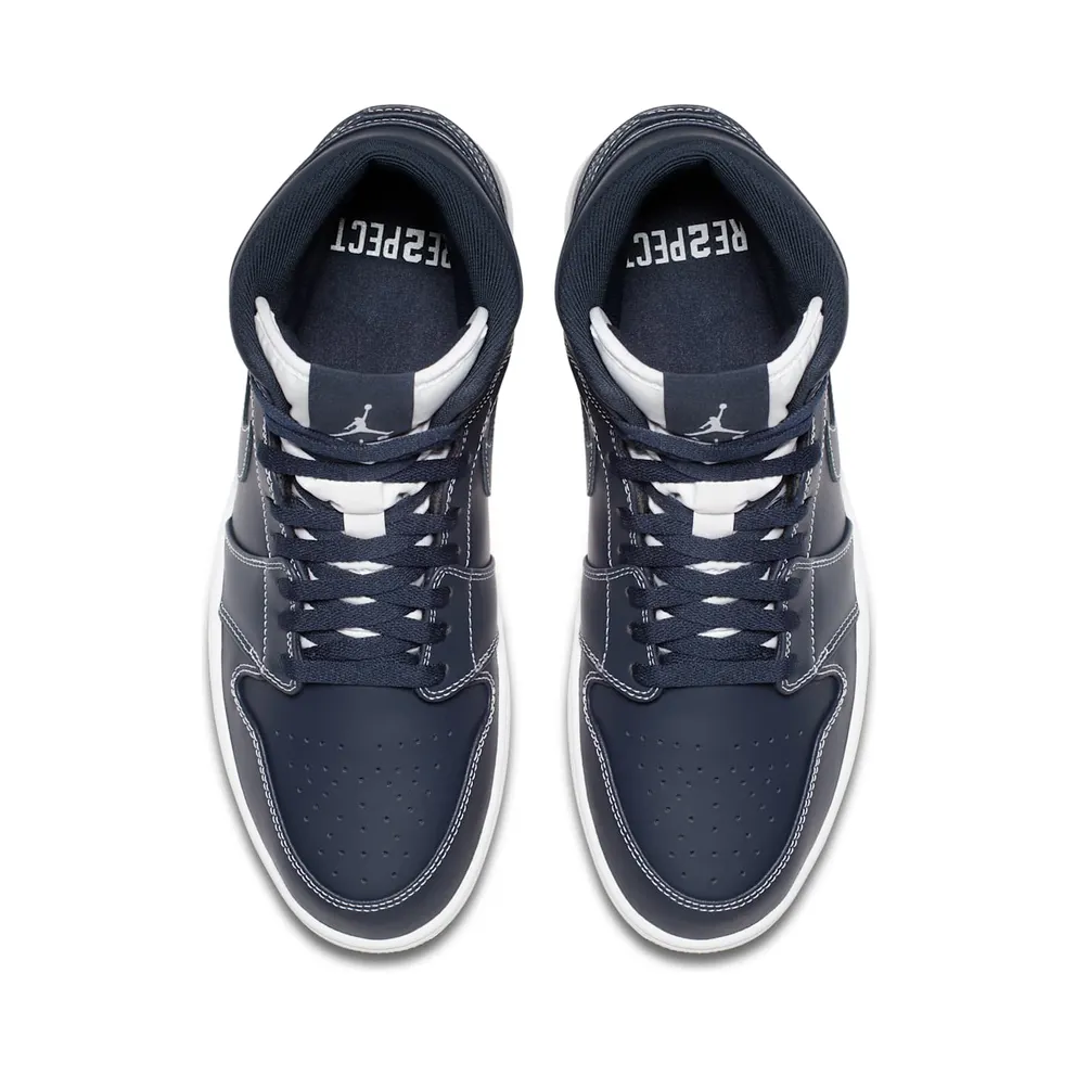 Jordan 1 Retro Mid Derek Jeter RE2PECT Obsidian/White-Gum Light Brown (AH6342-402)