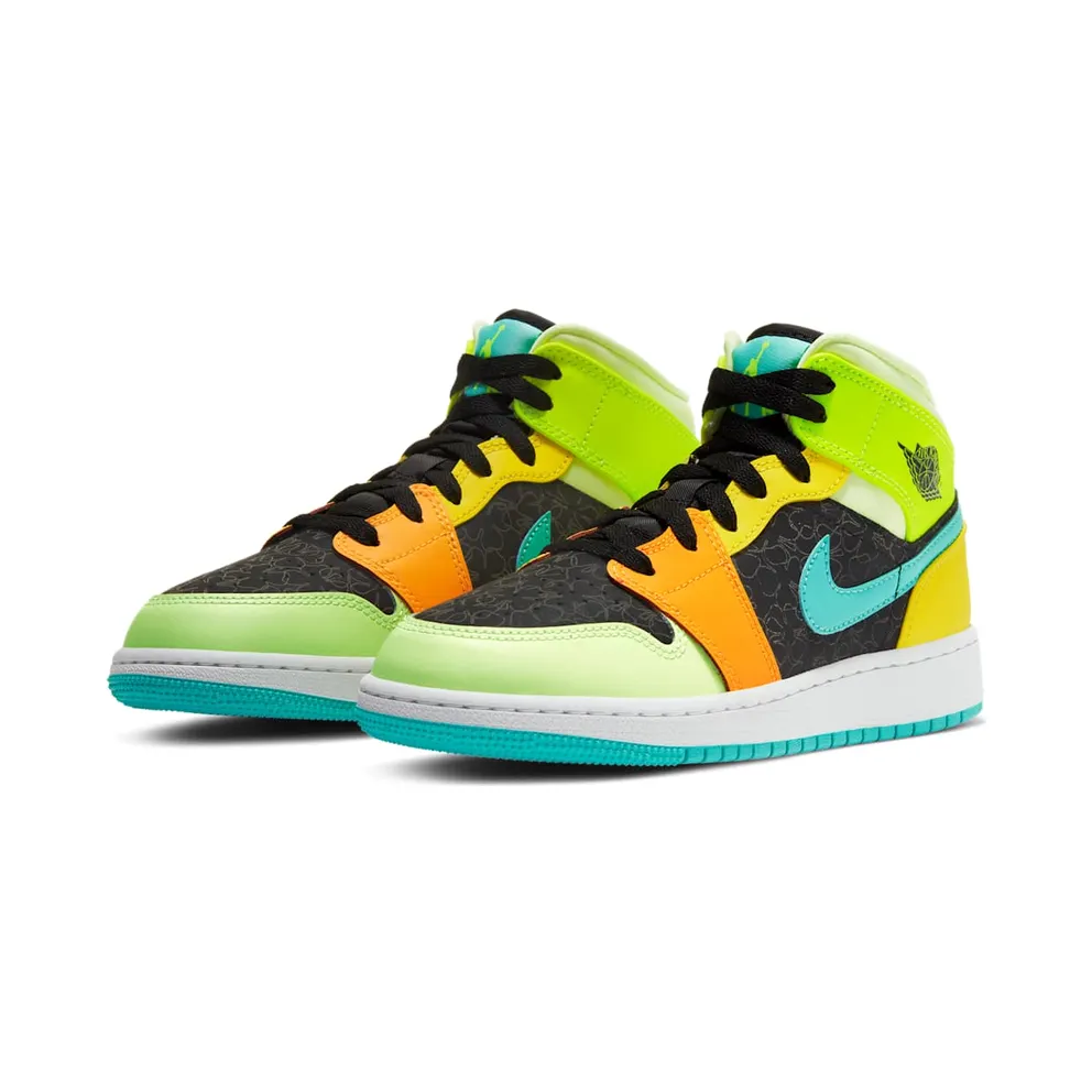 Jordan Air 1 Mid SE Aurora Green (GS) Black/Aurora Green (bq6931-037)