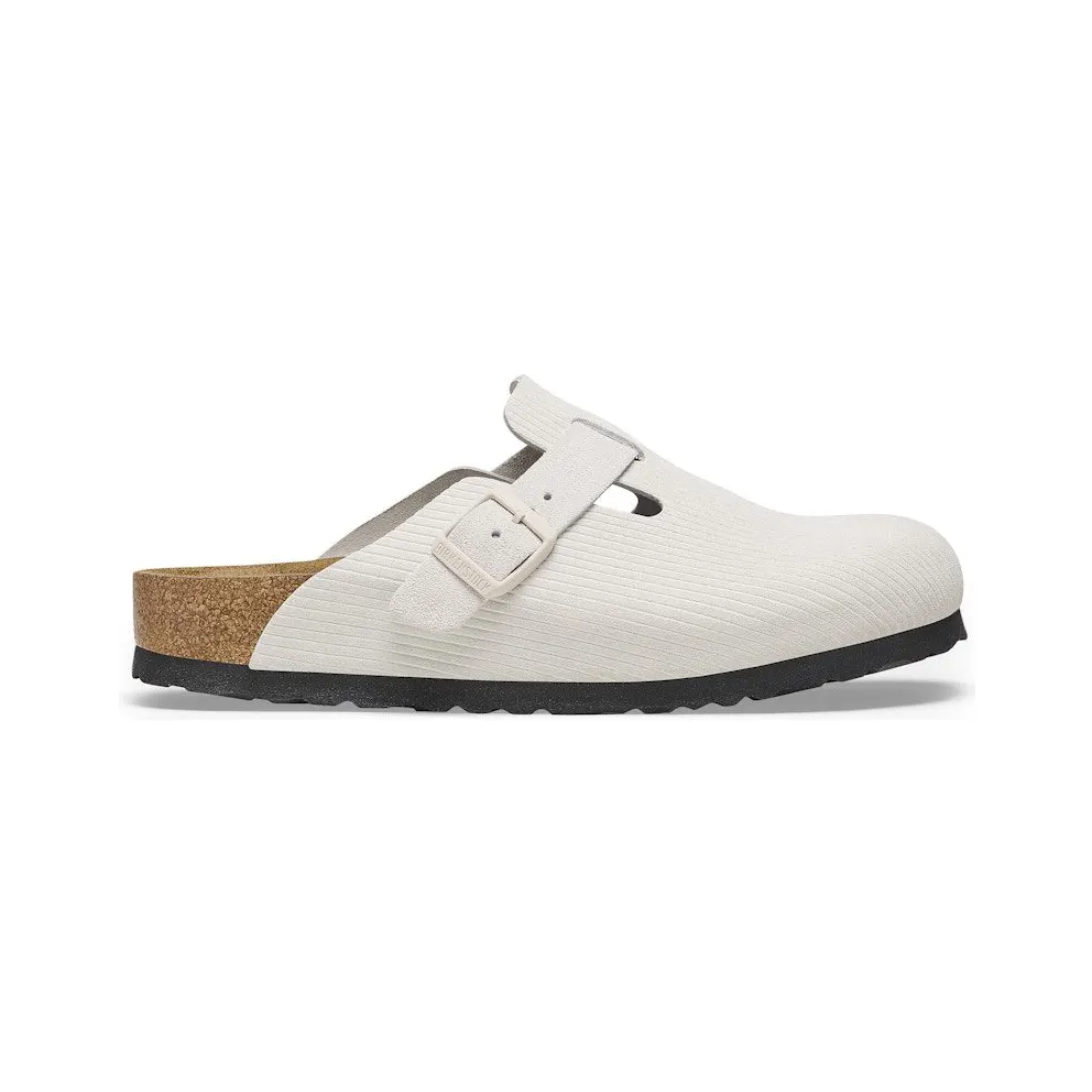 Birkenstock Boston Embossed Corduroy Suede Antique White (1025252)