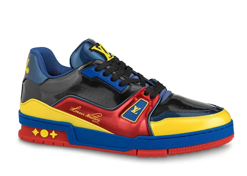 Louis Vuitton Trainer Black Marine Navy Blue Red Yellow (1A9JUD)