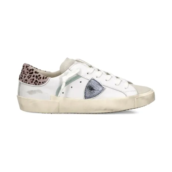 Philippe Model Paris met dierenprint en patch “White” (PRLDVL15)