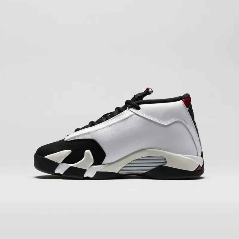 Jordan 14 Retro Black Toe 2014 (GS) White/Black/Varsity Red (654963-102)