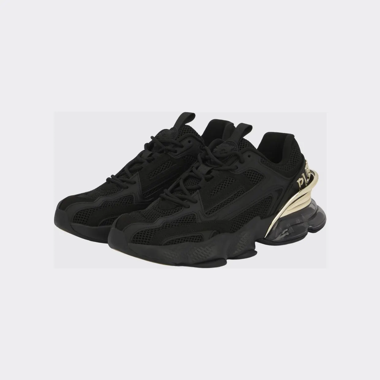 Plein Sport Runner PS Thunder Mix Low-Top Mesh Sneakers with Notched Sole Black 1 (SAESUSC0750STE003N0293)
