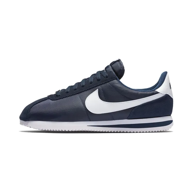 Nike Cortez Basic Nylon Blue “Obsidian / Metallic Silver / White” (819720-411)