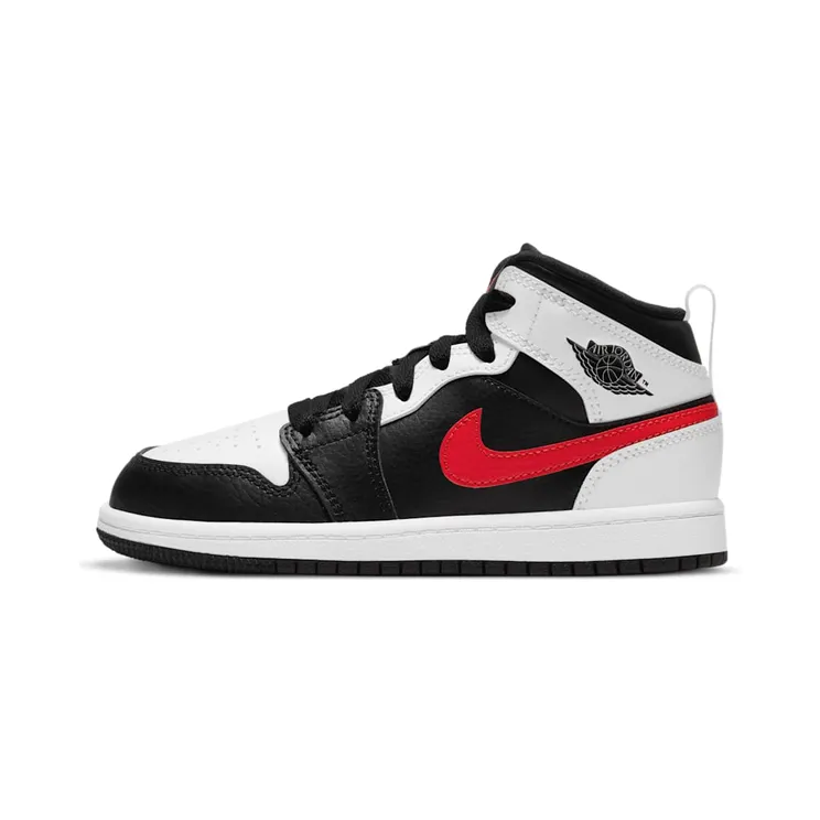Jordan 1 Mid White Black Chile Red (PS) (640734-075)