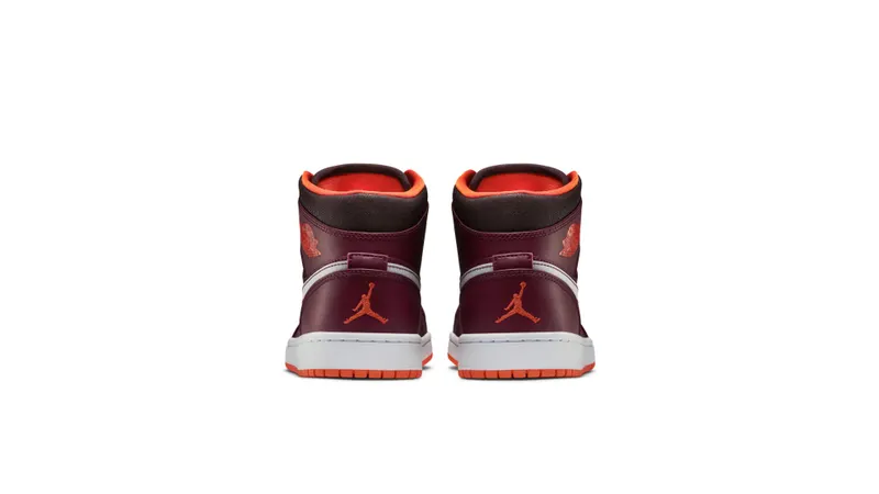 Jordan  1 Mid Team Red Electric Orange Team Red/Electric Orange-Deep Burgundy (554724-604)
