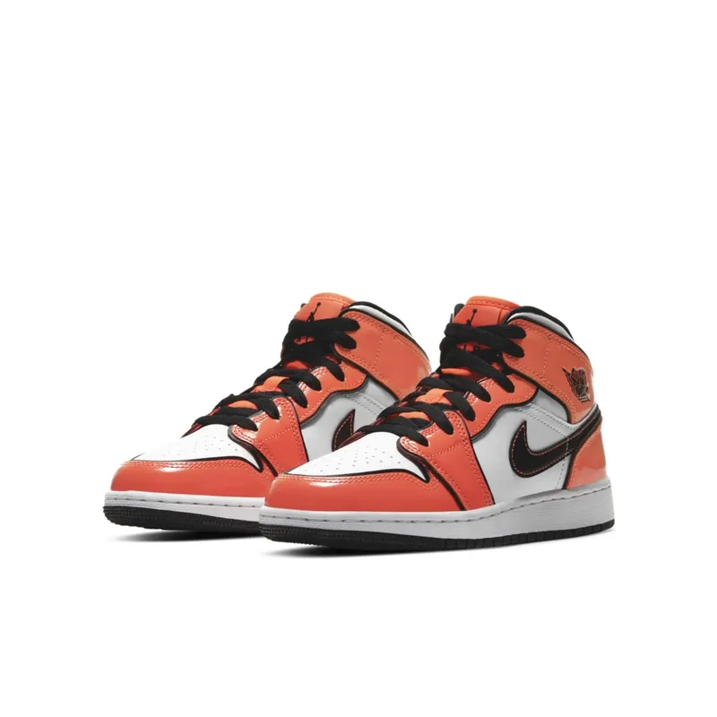 Jordan 1 Mid Turf Orange (GS) Turf Orange/Black/White (BQ6931-802)