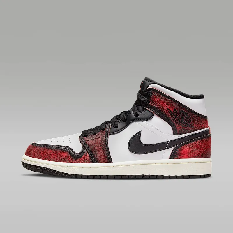 Air Jordan 1 Mid SE Wear-Away – “Black / White / Sail / Infrared 23” (DV9565-006)