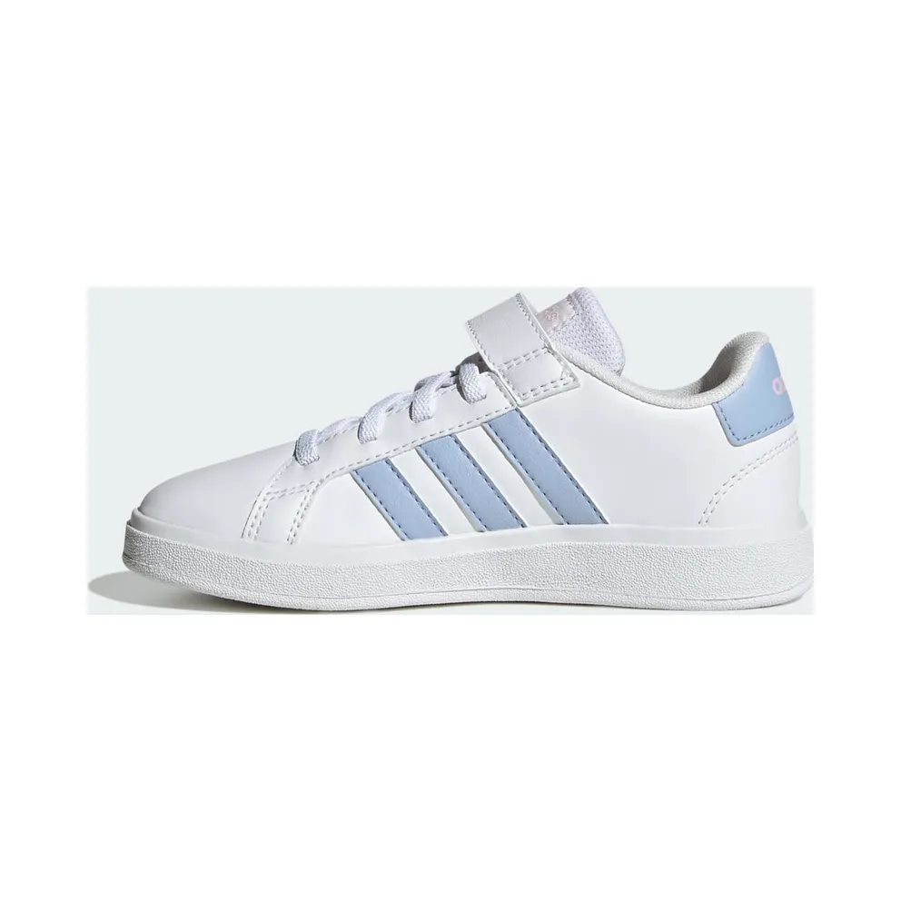 adidas Grand Court 2.0 Shoes Kids “Cloud White / Blue Dawn / Clear Pink” (IG4841)