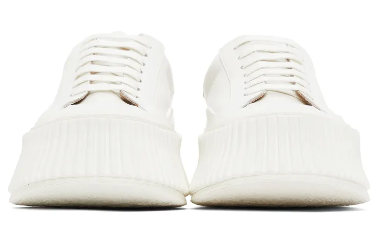 Jil Sander White Leather Platform Sneakers (JS32108A_13034) (2)