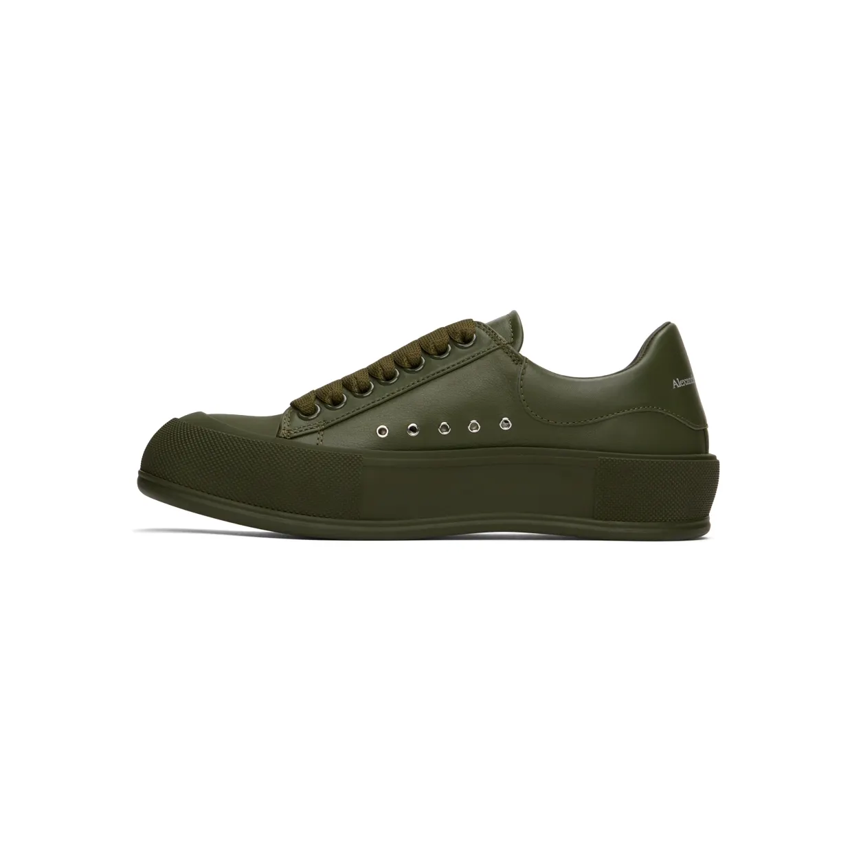 Alexander McQueen Khaki Deck Plimsoll Sneakers (667817WIAGC) (3)