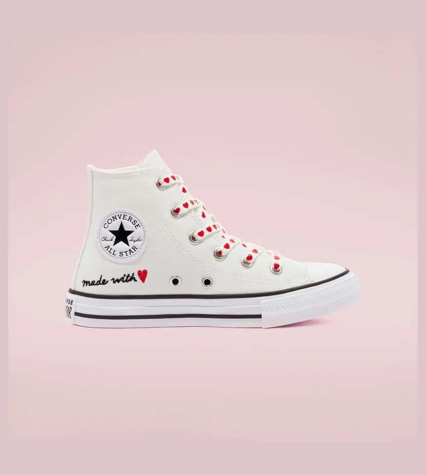 Converse Valentine’s Day Chuck Taylor All Star High Top Vintage White/university Red (671125C)