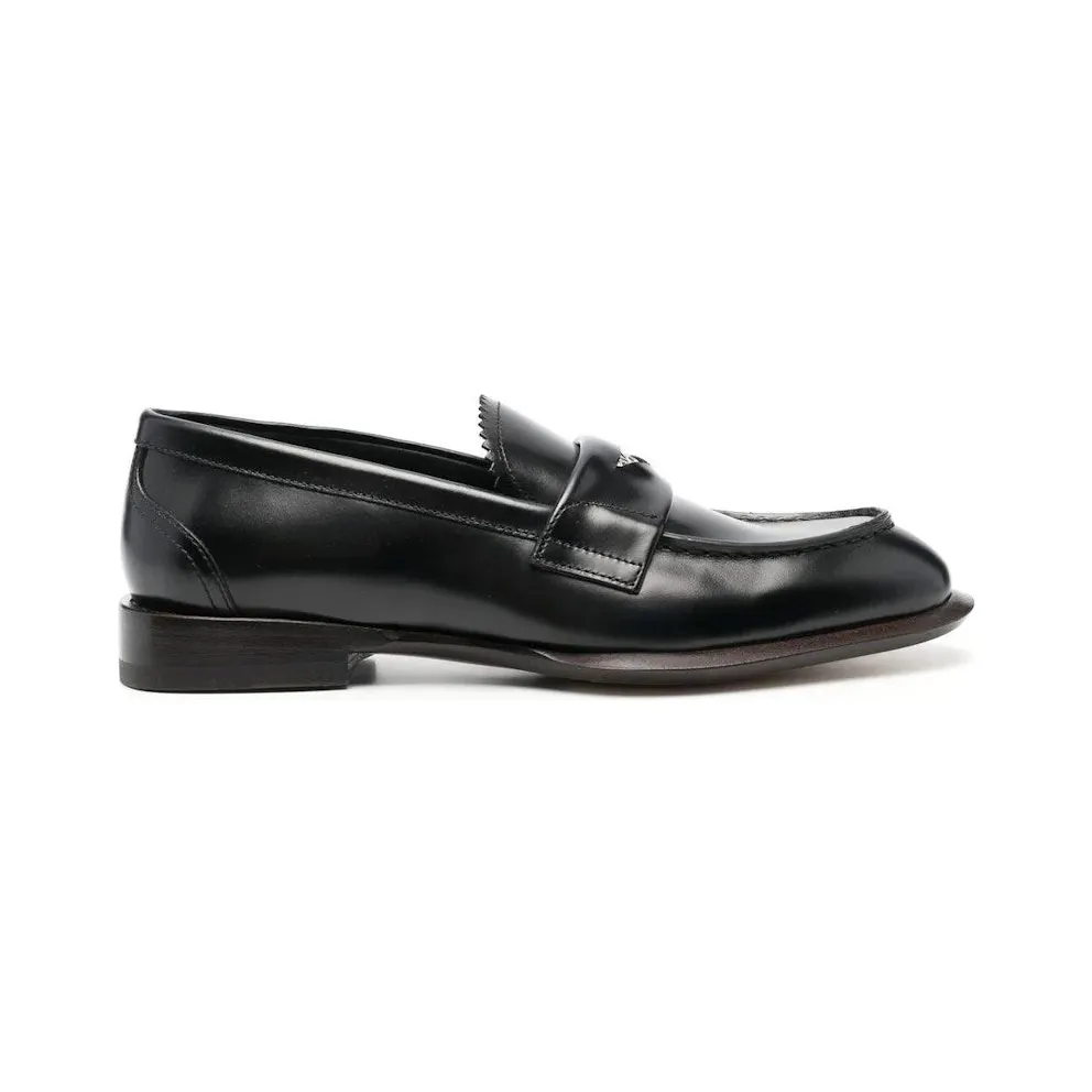 Alexander McQueen Leather Coin-Embellished Penny Loafer Black (705086WHSWJ1530)