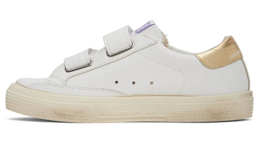 Golden Goose Kids White & Pink Check Star May School Sneakers (GYF00198.F001995.10761) (3)