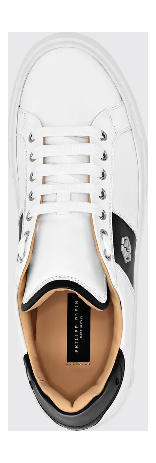 Philipp plein Hexagon Monogram Logo Smooth Leather Low-Top Sneakers White (AACSMSC3905PLE075N0102) (2)