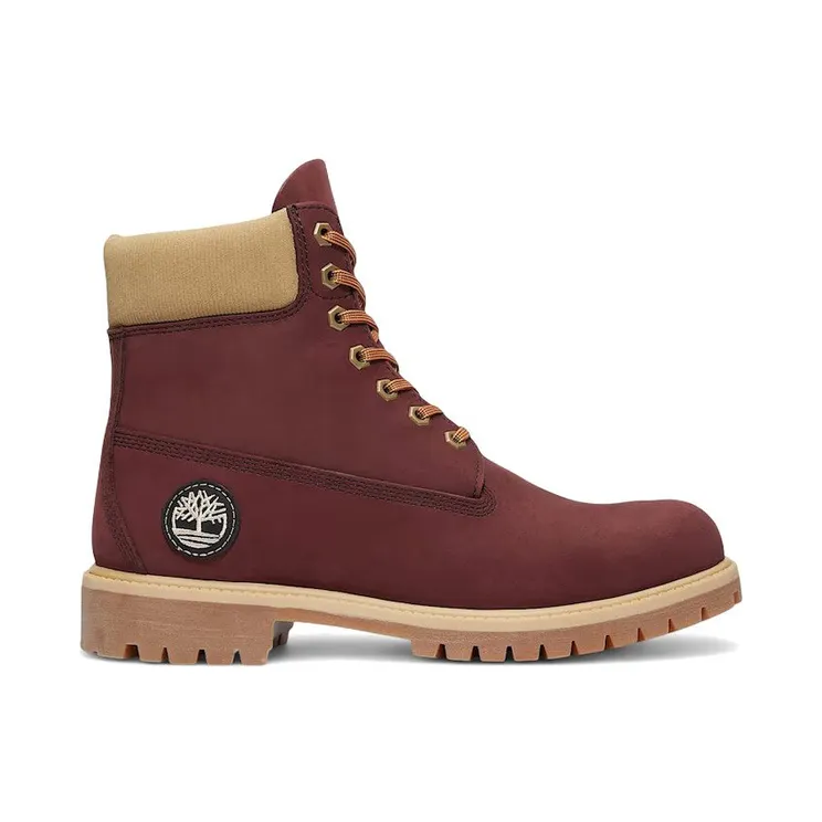 Timberland 6″ Premium Waterproof Boot Burgundy Beige Nubuck (TB0A2P6W-EQ3)