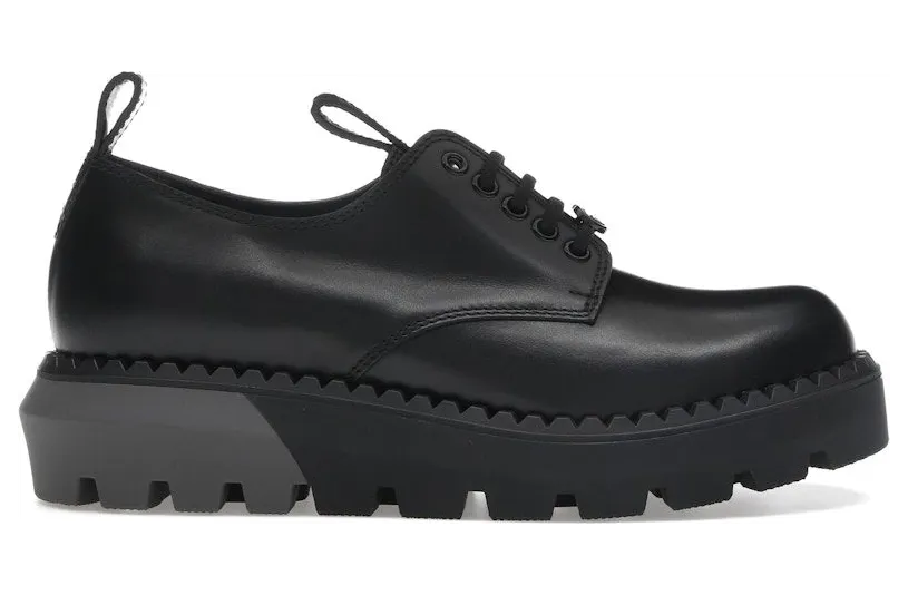 Gucci Leather Lace-up Shoes Black Grey (758594 AAAZG 1000)