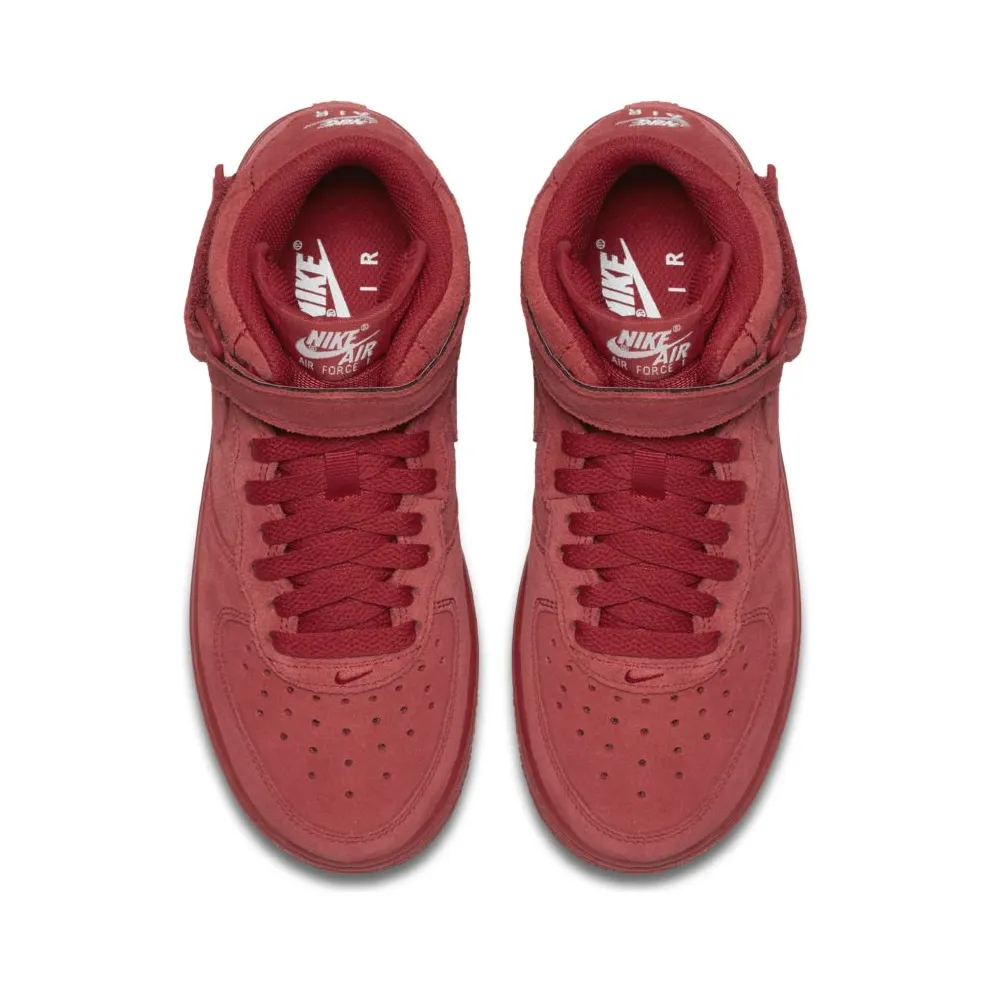 Nike Air Force 1 Mid Red Suede (GS) Gym Red/Gym Red-White (314195-603)