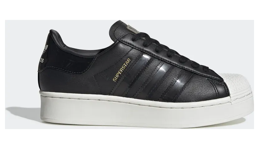 adidas Superstar Bold Schuh Core Black / Off White / Gold Metallic (FV3354)