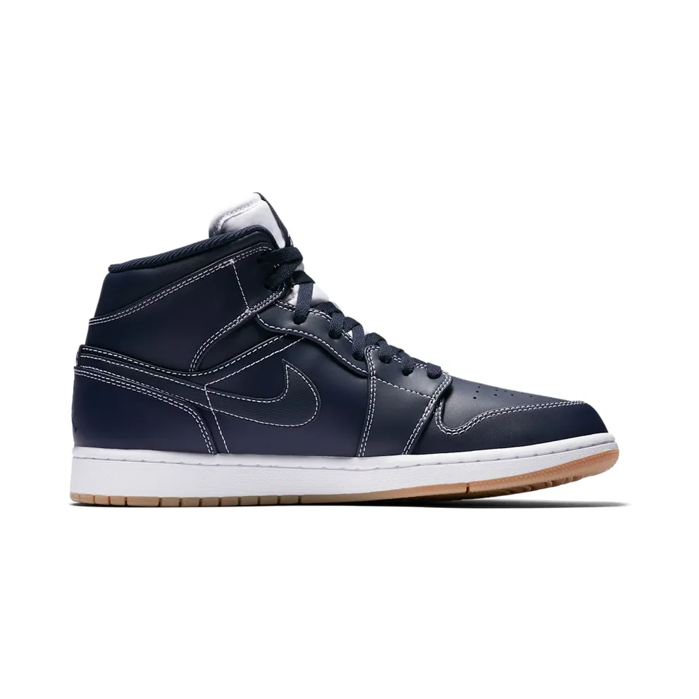 Jordan 1 Retro Mid Derek Jeter RE2PECT Obsidian/White-Gum Light Brown (AH6342-402)