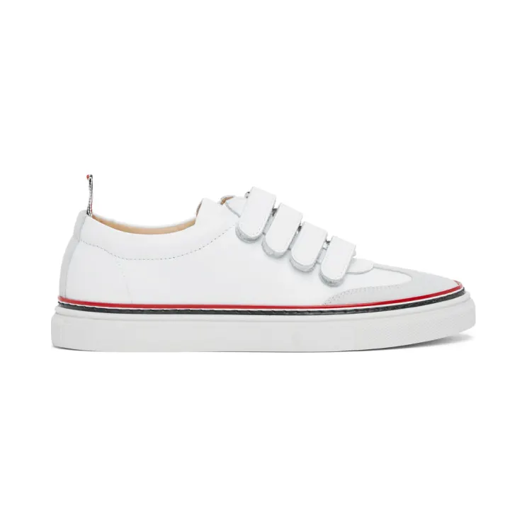 Thom Browne White Strap Low-Top Trainers (FFD053A-05584)