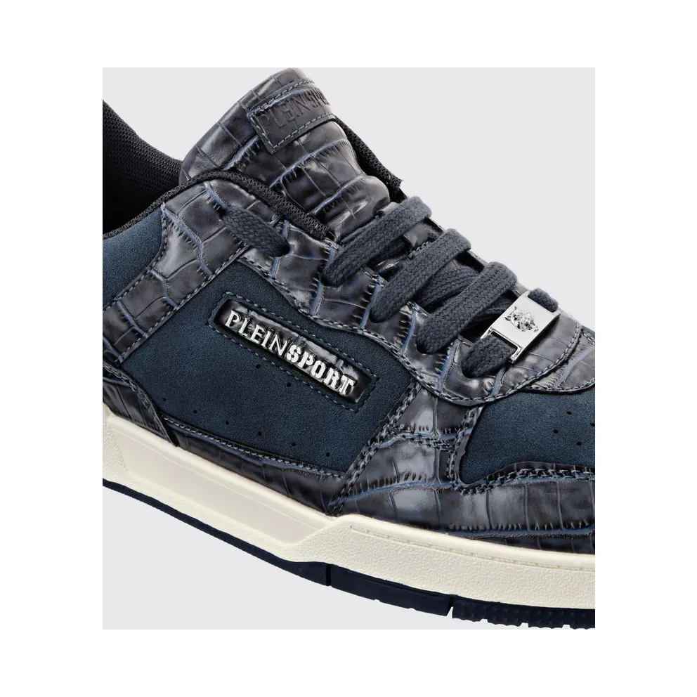 Plein Sport Suede And Crocodile Print Leather Turquoise (FAESUSC0795STE003N08)