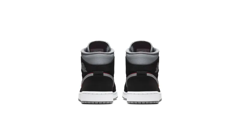 Jordan 1 Mid Black Particle Grey Gym Red Black/Particle Grey-White-Gym Red (554724-060)