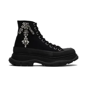 Alexander McQueen Black Tread Slick High-Top Sneakers (701164W4TG2)