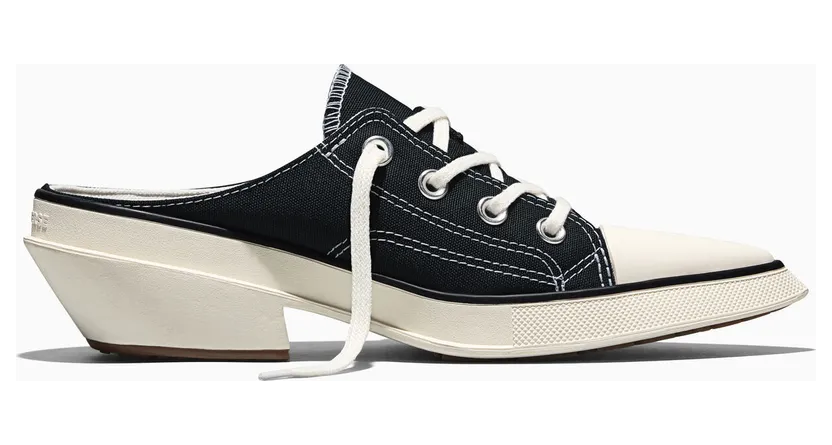 Converse Chuck 70 Low De Luxe Pointed Mule Heel Platform Black Egret (Women’s) (A16060C)