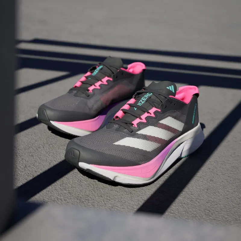 Adidas Adizero Boston 12 Grey Five / Crystal Jade / Lucid Pink (JI4481)