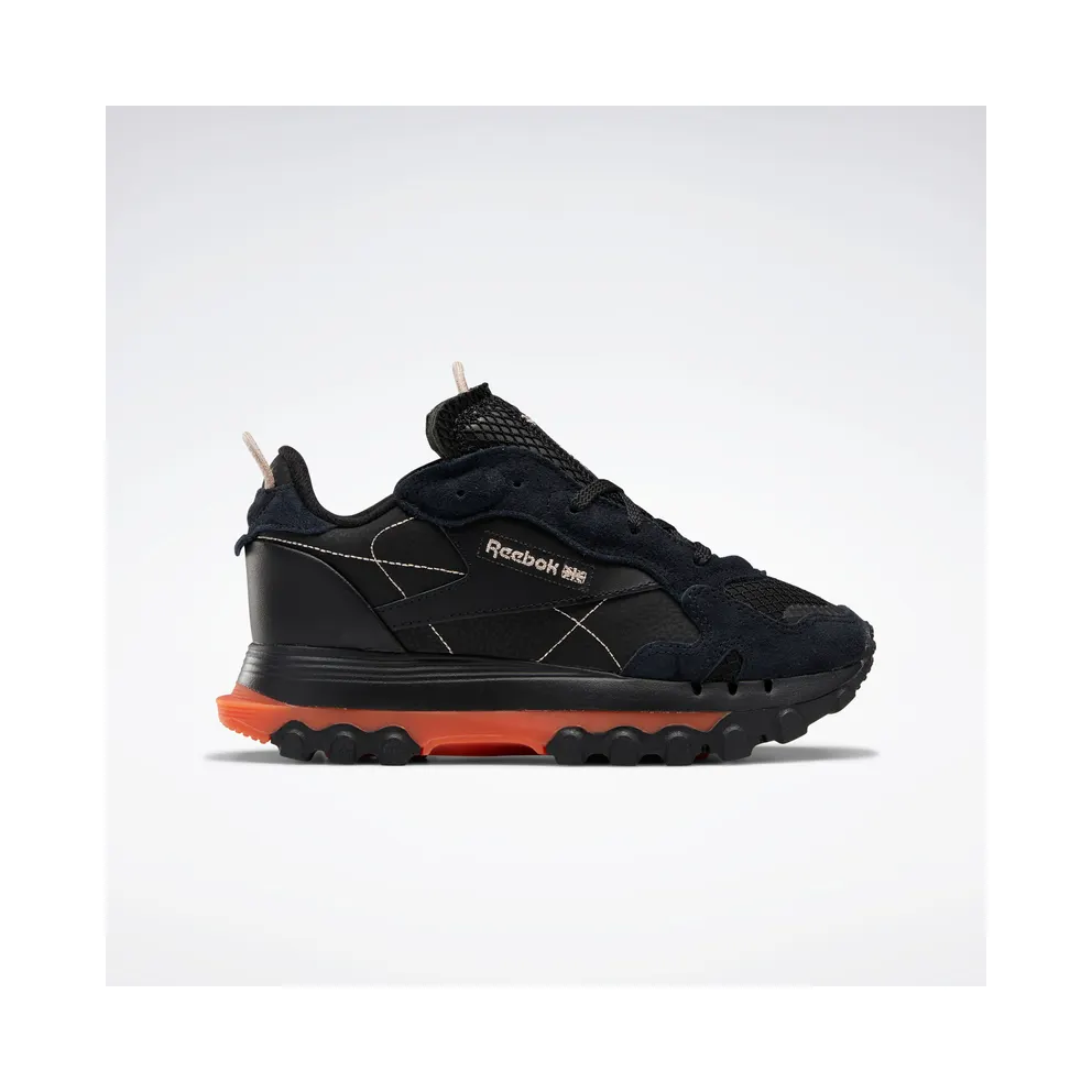 Reebok Cardi B Classic Leather Shoes Core Black / Fiery Orange / Champagne (GY5925)