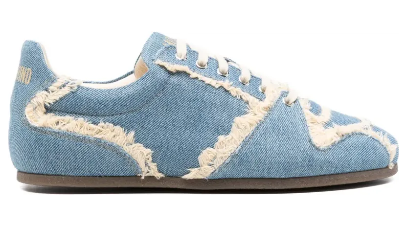 Moschino Ausgefranste Sneakers – Blau (MB15301G0OGS0)