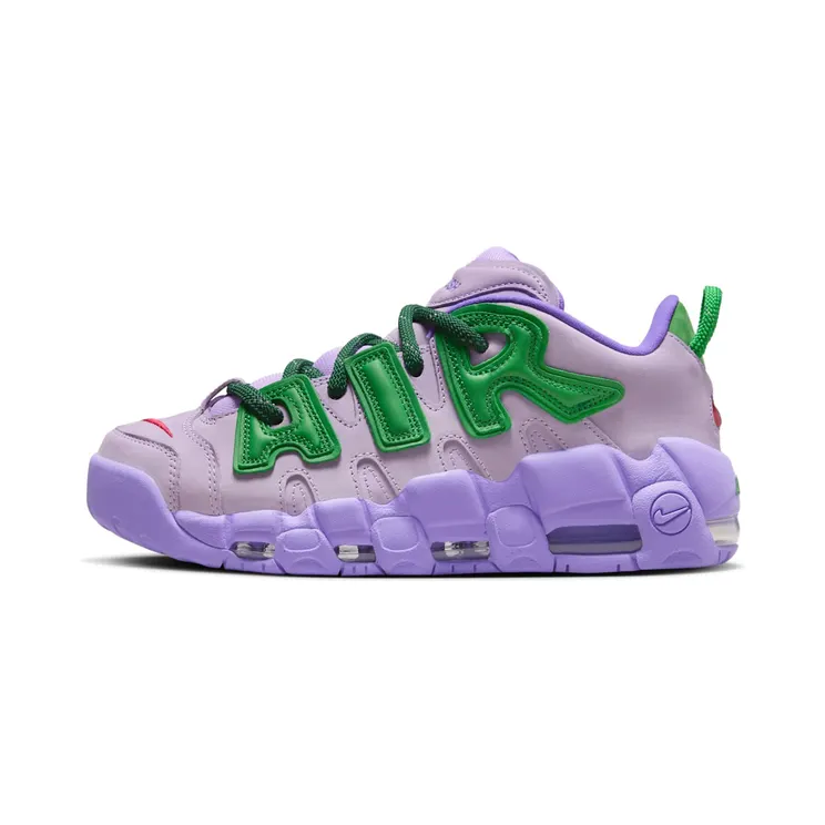 Nike Air More Uptempo Low SP “Lilac / University Red / Team Green / Apple Green” (FB1299-500)
