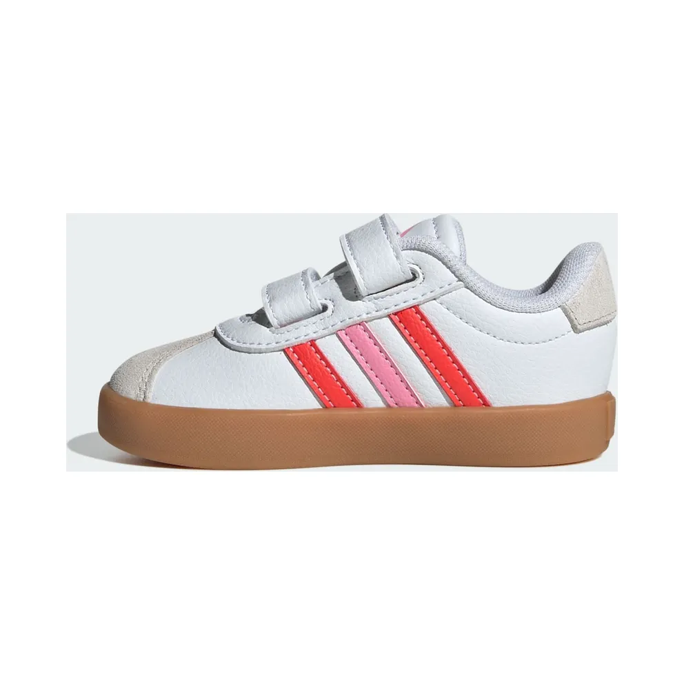 Adidas VL Court 3.0 Skateboard Shoes Kids Cloud White / Bright Red / Bliss Pink (JH6311)