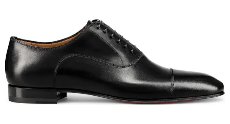 Christian Louboutin Greggo Flat Calf Lace-Up Shoes Black (1150376 BK01)