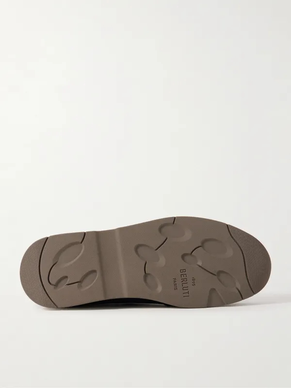 Berluti Echappe Suede Slip-On Navy (S6409-001)