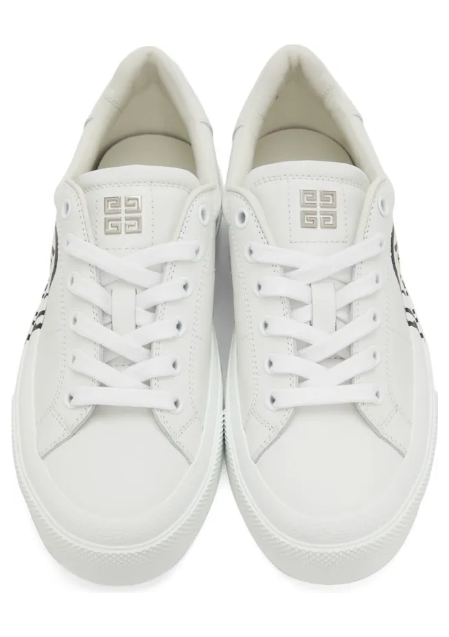 Givenchy White Graphic City Court Sneakers (BE0027E19Y116) (5)