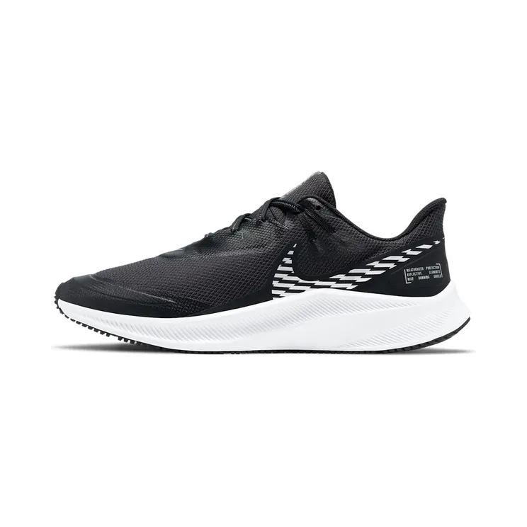 Nike Quest 3 Shield “Black / Dark Smoke Grey / White / Metallic Silver” (CQ8894-001)