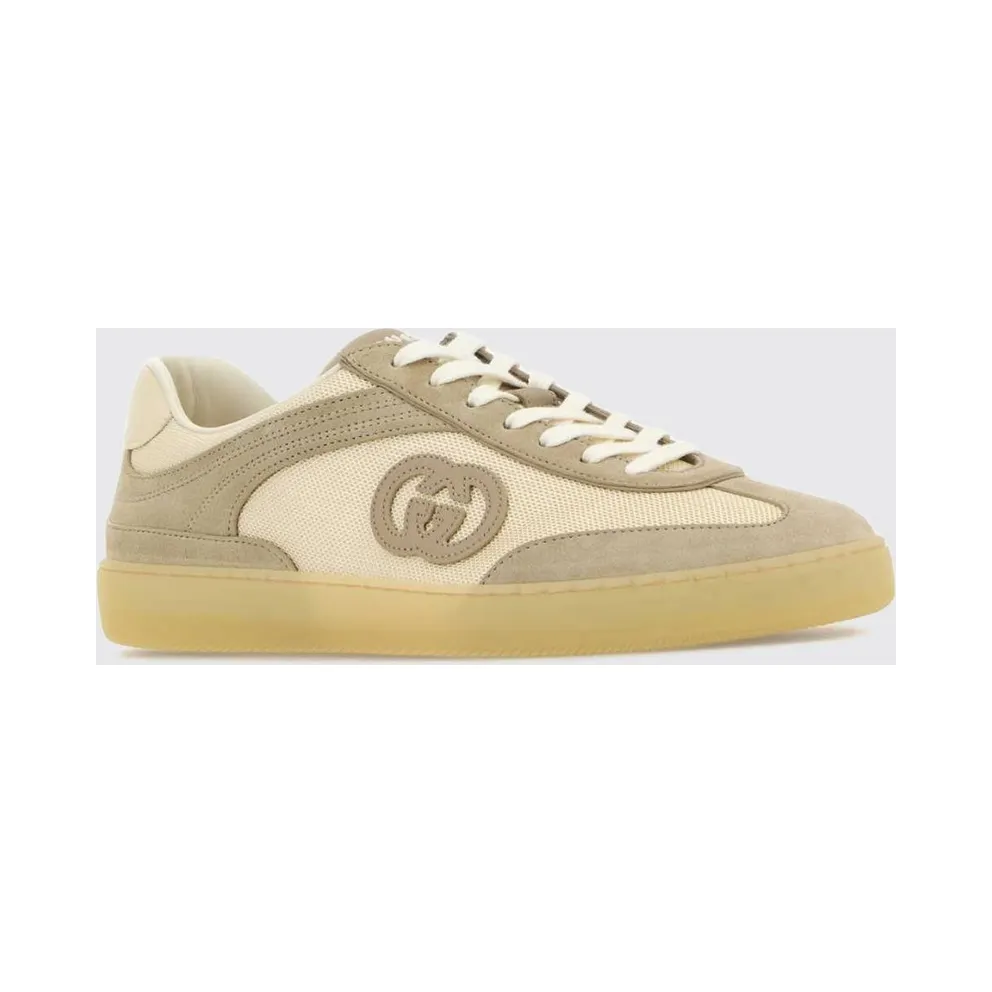Gucci G75 Low-Top Sneakers in GG Monogram Fabric and Suede White (791742AAECN9548)