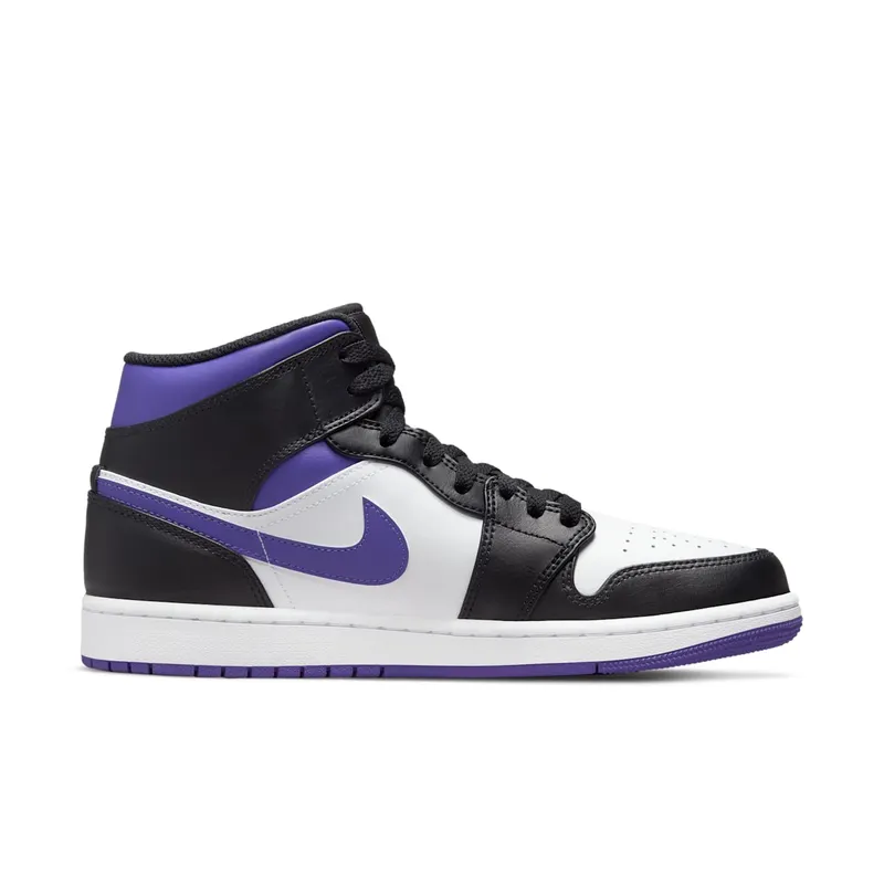 Jordan 1 Mid White Black Purple (554724-095)