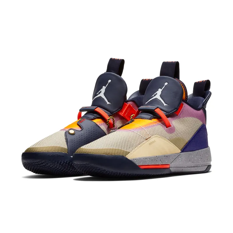 Jordan XXXIII Visible Utility Particle Beige/University Red-Infrared 23-Obsidian (AQ8830-200)
