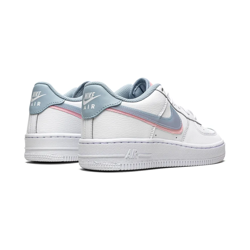 Nike Air Force 1 LV8 GS “Double Swoosh – White / Blue / Pink” (CW1574-100)