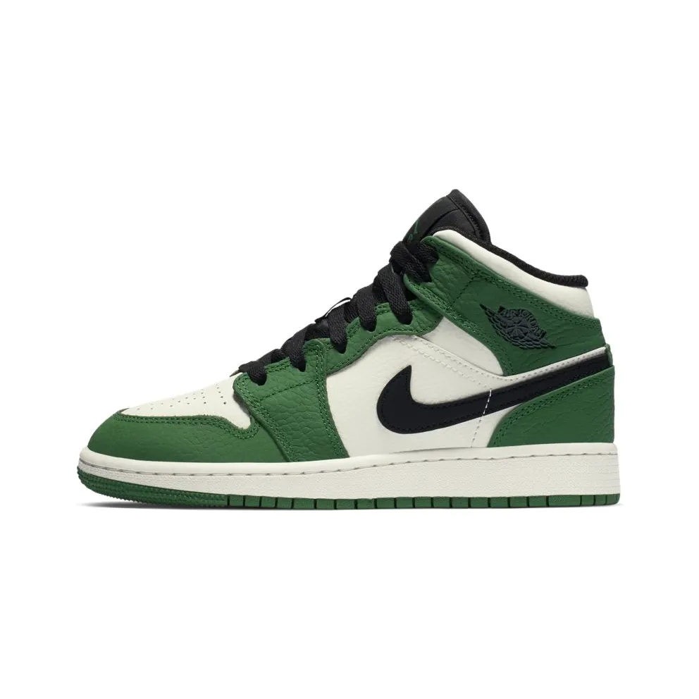 Jordan 1 Mid Pine Green (GS) Pine Green/Sail-Black (BQ6931-301)