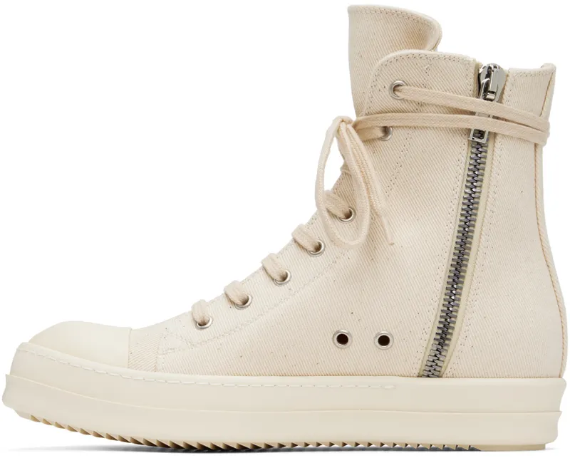 Rick Owens Drkshdw Off-White Denim Sneakers (DU02B4800 DQEP7)