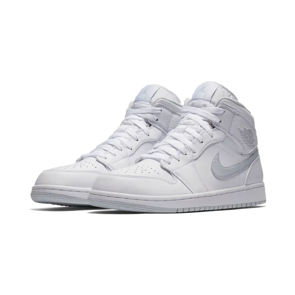 Jordan 1 Mid White Pure Platinum Swoosh White/Pure Platinum (554724-108)