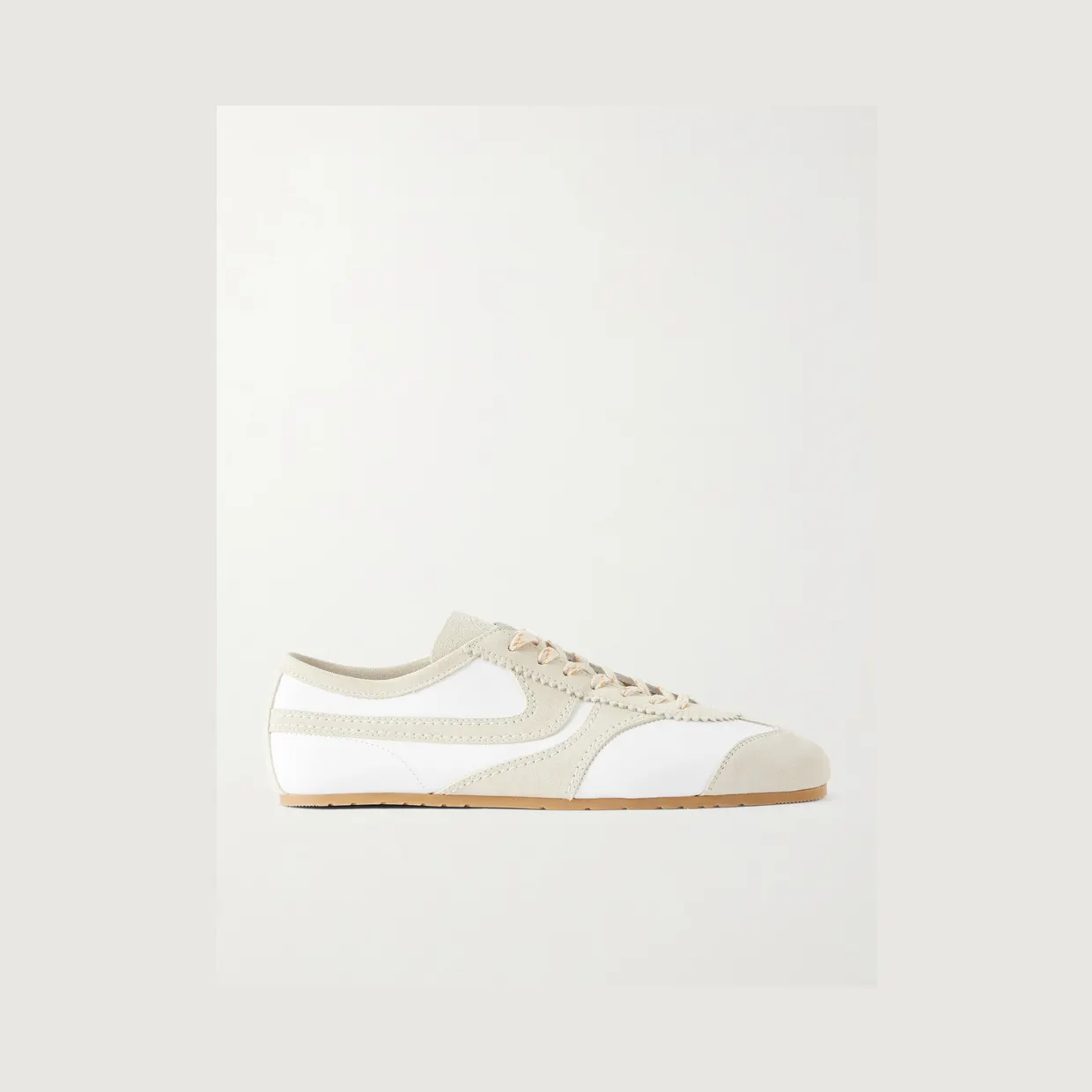 Dries Van Noten Suede-Trimmed Leather Sneakers White (261-021725-0117)
